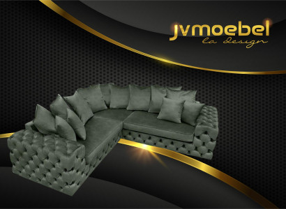 Wohnlandschaft L-Form Ecksofa Couch Design Polster Textil Garnitur Sofa Ecke Neu